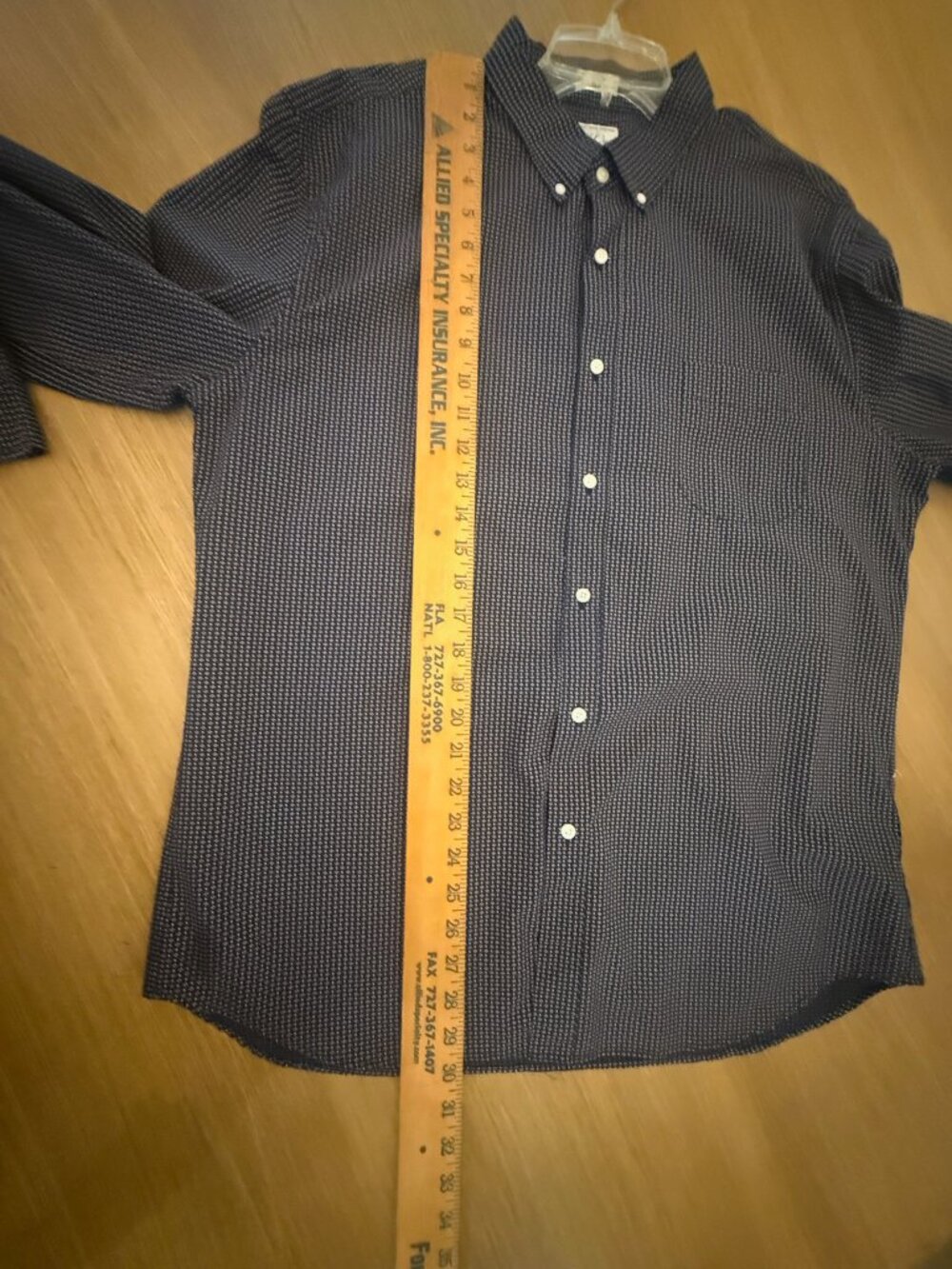 Navy Micro-Pattern Button-Down - Picture 6 of 7